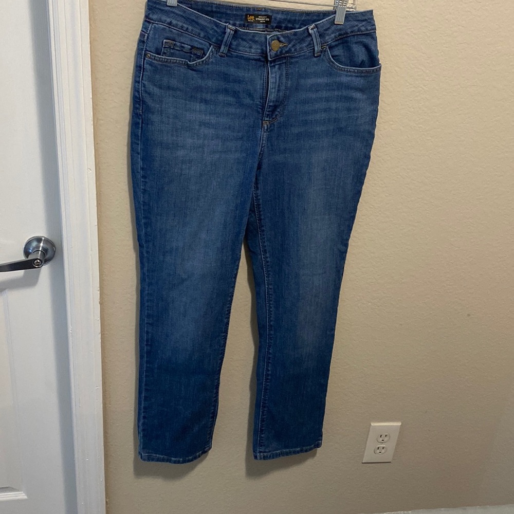 Navy Lee Straight Leg Jeans Size 8